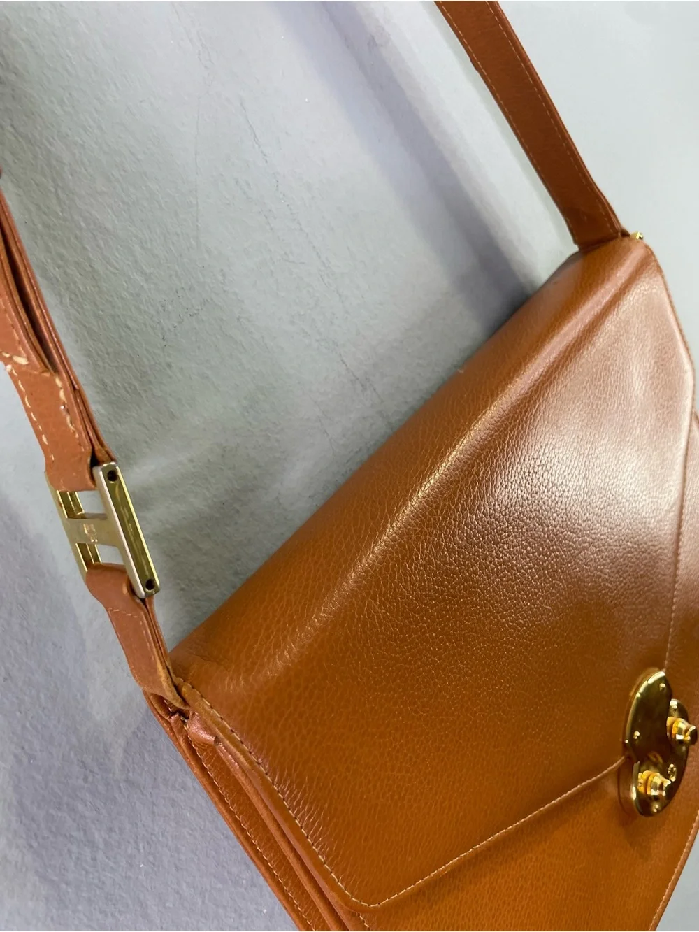 MCM rare Nature line Tan Leather Shoulder Bag with Gold Hardware